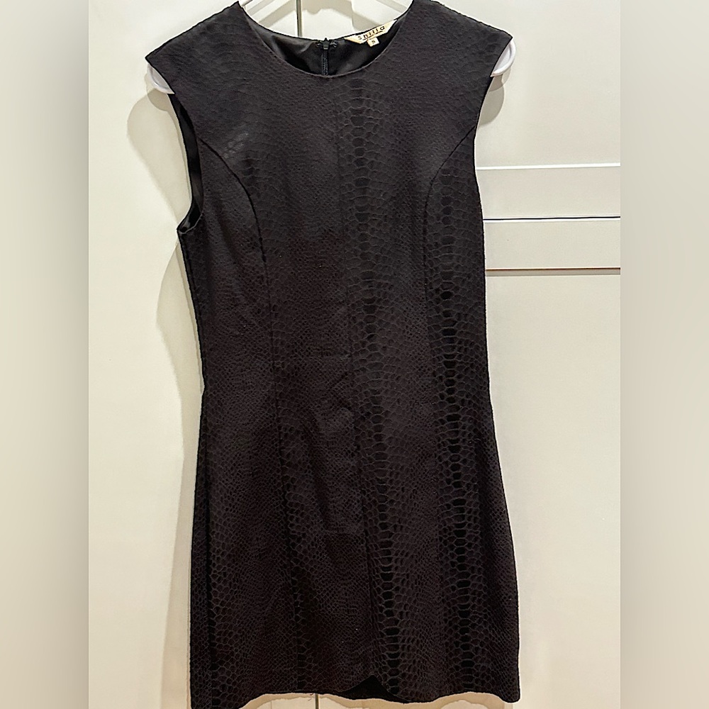 Black Snakeskin Mini Dress
